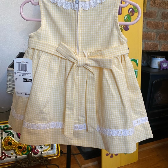 New with tags B T Kids 3 piece smocked Dress set size 6-9 months - Picture 9 of 13